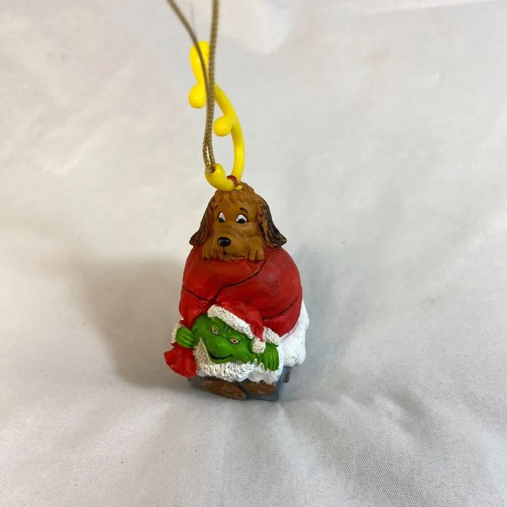 #8269 GRINCH AND DOG ON CHIMNEY CHRISTMAS ORNAMENT  4 IN